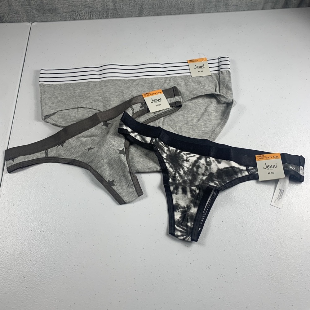 Jenni Women's 3-Pack Assorted Hipster‎ Core Panty Small Multicolor Underwear NWT